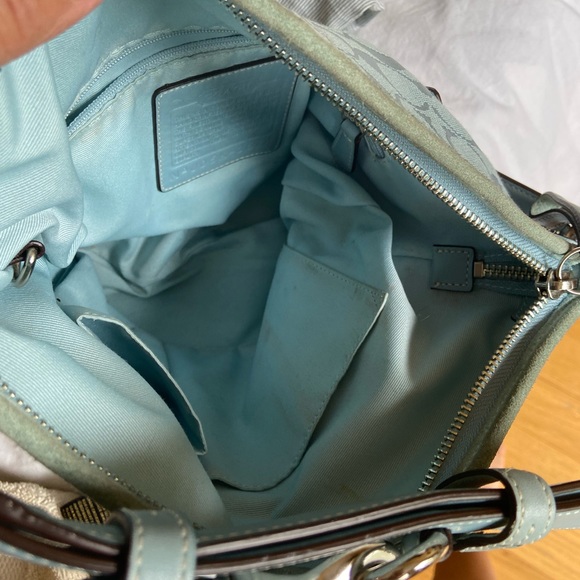 Vintage Blue Coach Signature Canvas & Leather/Suede Bucket Bag - Pale Blue - Picture 8 of 8